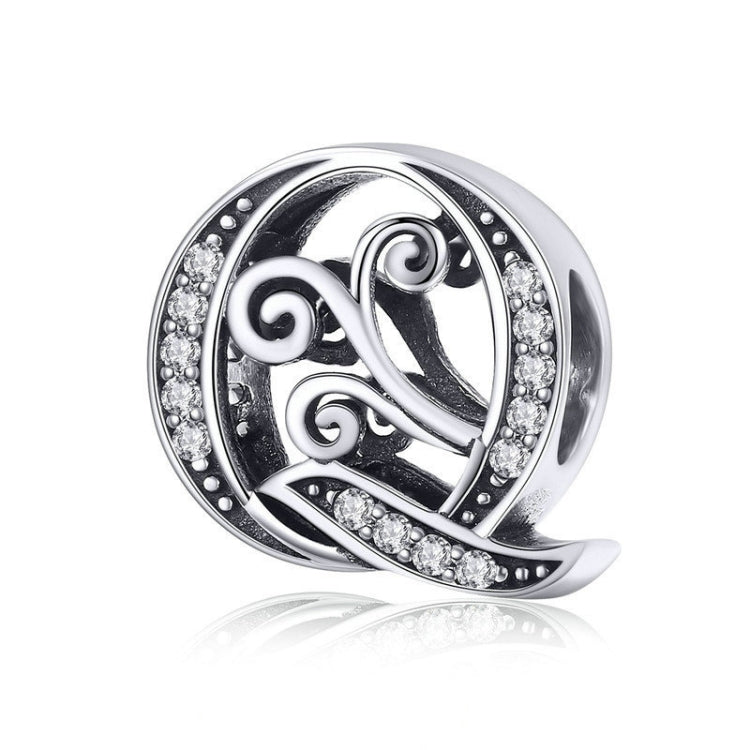 BSC030 26 lettere braccialetto fai da te accessori con perline zircone argento perline, stile:, A, B, C, D, E, F, G, H, I, J, K, L, M, N, O, P, Q, R, S, T, U, V, W, X