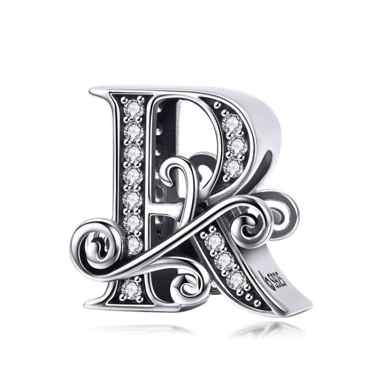 BSC030 26 lettere braccialetto fai da te accessori con perline zircone argento perline, stile:, A, B, C, D, E, F, G, H, I, J, K, L, M, N, O, P, Q, R, S, T, U, V, W, X