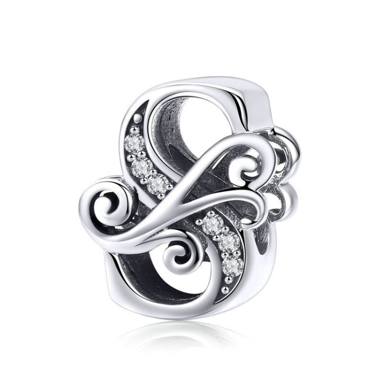 BSC030 26 lettere braccialetto fai da te accessori con perline zircone argento perline, stile:, A, B, C, D, E, F, G, H, I, J, K, L, M, N, O, P, Q, R, S, T, U, V, W, X