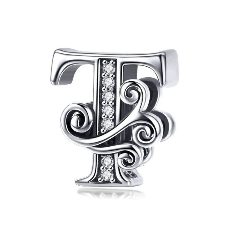 BSC030 26 lettere braccialetto fai da te accessori con perline zircone argento perline, stile:, A, B, C, D, E, F, G, H, I, J, K, L, M, N, O, P, Q, R, S, T, U, V, W, X