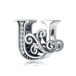 BSC030 26 lettere braccialetto fai da te accessori con perline zircone argento perline, stile:, A, B, C, D, E, F, G, H, I, J, K, L, M, N, O, P, Q, R, S, T, U, V, W, X