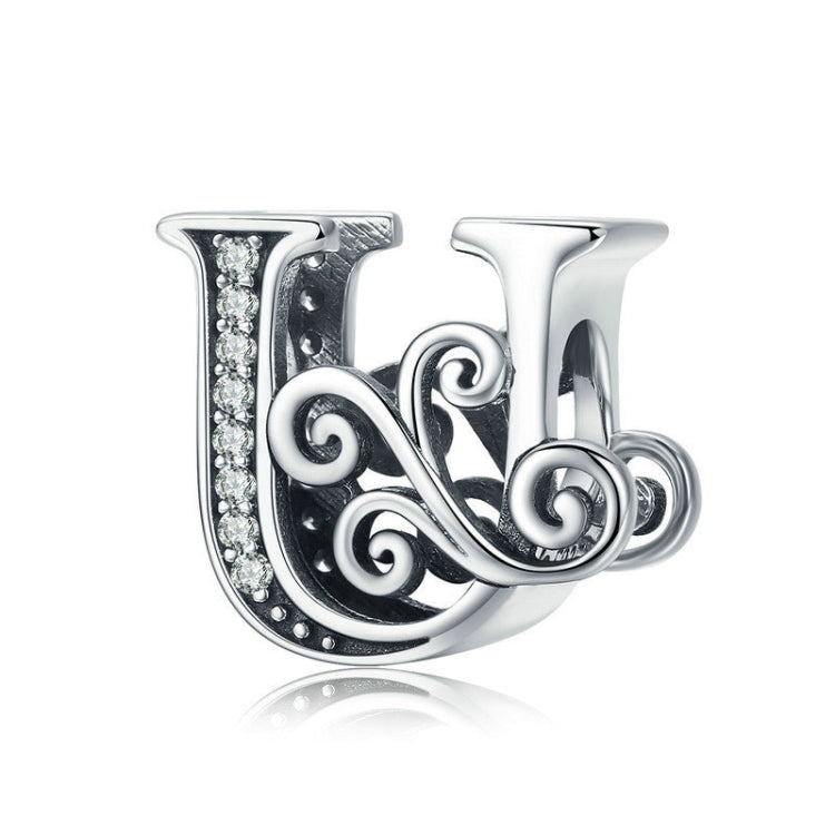 BSC030 26 lettere braccialetto fai da te accessori con perline zircone argento perline, stile:, A, B, C, D, E, F, G, H, I, J, K, L, M, N, O, P, Q, R, S, T, U, V, W, X