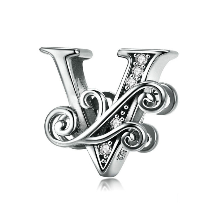 BSC030 26 lettere braccialetto fai da te accessori con perline zircone argento perline, stile:, A, B, C, D, E, F, G, H, I, J, K, L, M, N, O, P, Q, R, S, T, U, V, W, X
