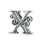 BSC030 26 lettere braccialetto fai da te accessori con perline zircone argento perline, stile:, A, B, C, D, E, F, G, H, I, J, K, L, M, N, O, P, Q, R, S, T, U, V, W, X