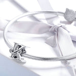 BSC030 26 lettere braccialetto fai da te accessori con perline zircone argento perline, stile:, Y, Z