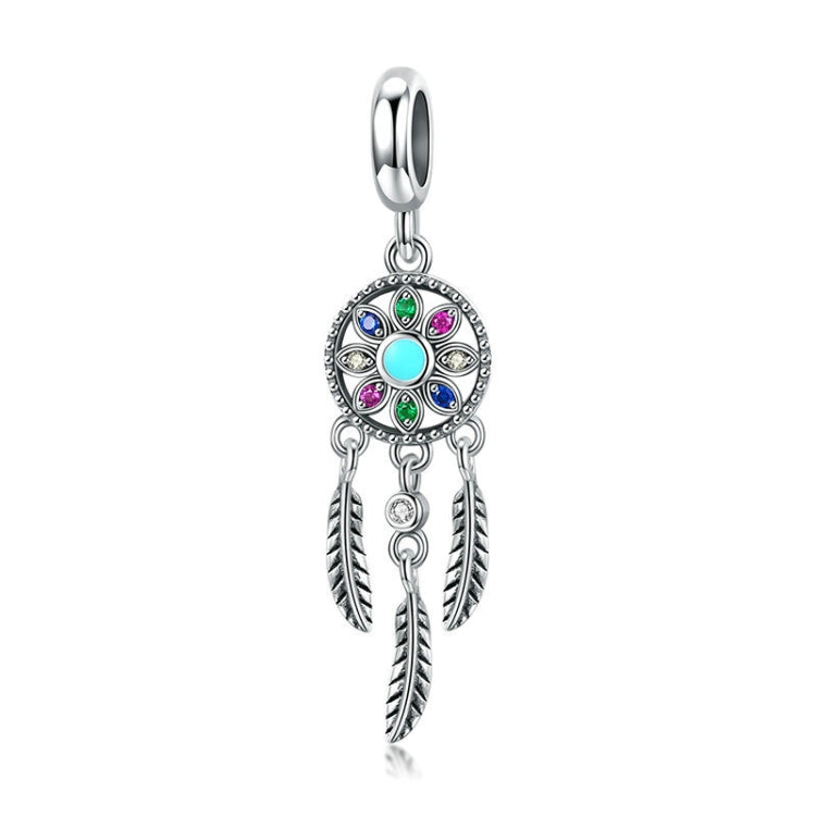 SCC961 S925 Argento Perla Dream Catcher Bracciale con ciondolo in rete Accessori gioielli fai da te, SCC961