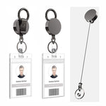 Fibbia porta badge retrattile con clip da cintura in metallo