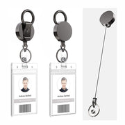 Fibbia per documenti con clip da cintura, porta badge retrattile in metallo elettrolitico, Round