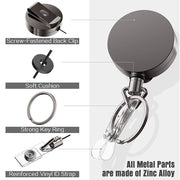 Fibbia per documenti con clip da cintura, porta badge retrattile in metallo elettrolitico, Round