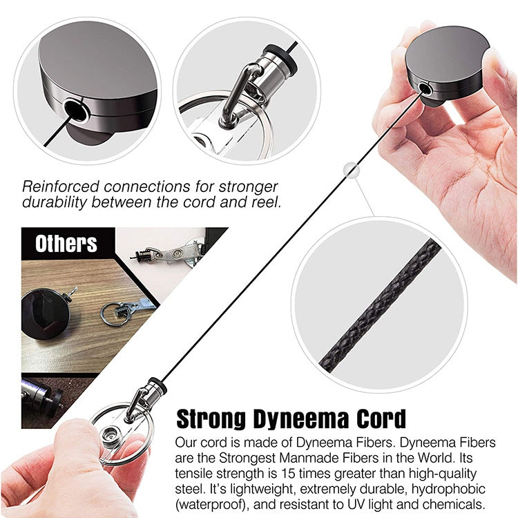 Fibbia porta badge retrattile con clip da cintura in metallo