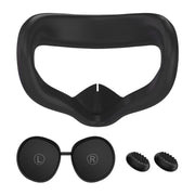 Maschera per gli occhi in silicone VR + copertura protettiva per obiettivo + cappello joystick, per Oculus Quest 2, Eye Mask+Lens Protective Cover+Joystick Hat (Black), Eye Mask+Lens Protective Cover+Joystick Hat (White)