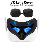 Maschera per gli occhi in silicone VR + copertura protettiva per obiettivo + cappello joystick, per Oculus Quest 2, Eye Mask+Lens Protective Cover+Joystick Hat (Black), Eye Mask+Lens Protective Cover+Joystick Hat (White)