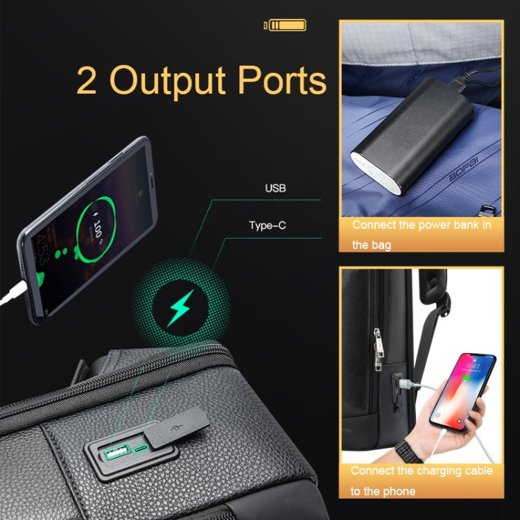 Bopai 61-121561 Zaino da lavoro multifunzionale antifurto per laptop con foro di ricarica USB, 61-121561