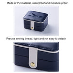 SH688-58 Portagioie portagioie quadrato a doppio strato in PU, Double-Layer (White), Double-Layer (Navy Blue), Double-Layer (Pink), Double-Layer (Light Blue)