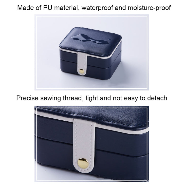 SH688-58 Portagioie portagioie quadrato a doppio strato in PU, Double-Layer (White), Double-Layer (Navy Blue), Double-Layer (Pink), Double-Layer (Light Blue)