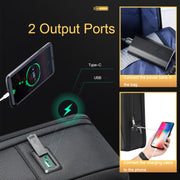 Bopai 61-120891 Zaino da lavoro multifunzionale antifurto per laptop con foro di ricarica USB