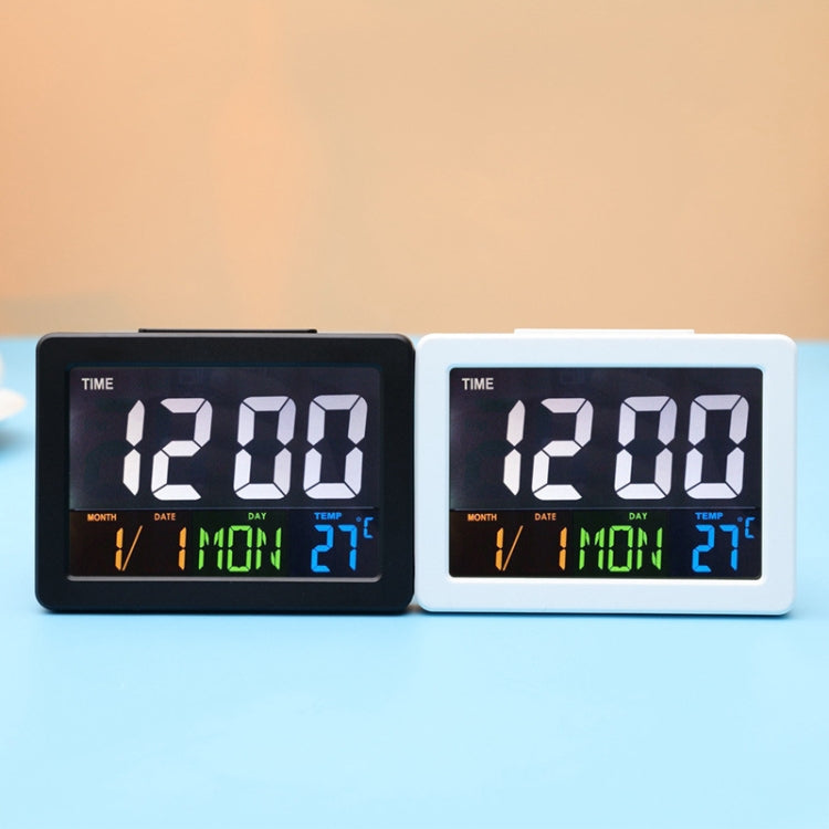 G2000 Schermo a colori Data Visualizzazione della temperatura Sveglia Orologio da tavolo, White, Black
