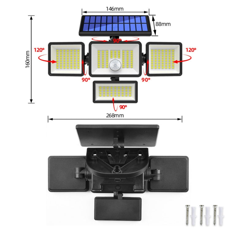 Lampada da parete solare 208 LED con sensore movimento