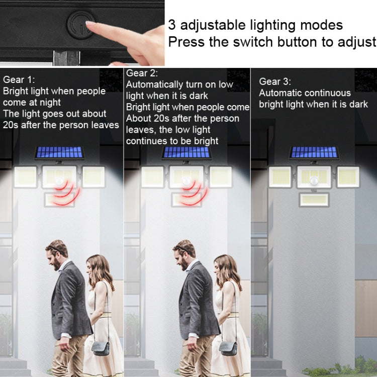 Lampada da parete solare 208 LED con sensore movimento