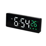 0715 LED ad attivazione vocale Muto Data Visualizzazione temperatura Orologio elettronico, Black Surface Blue Light, Black Surface Green Light, Black Surface Red Light, White Shell Blue Light, White Shell Green Light, White Shell Red Light             ...