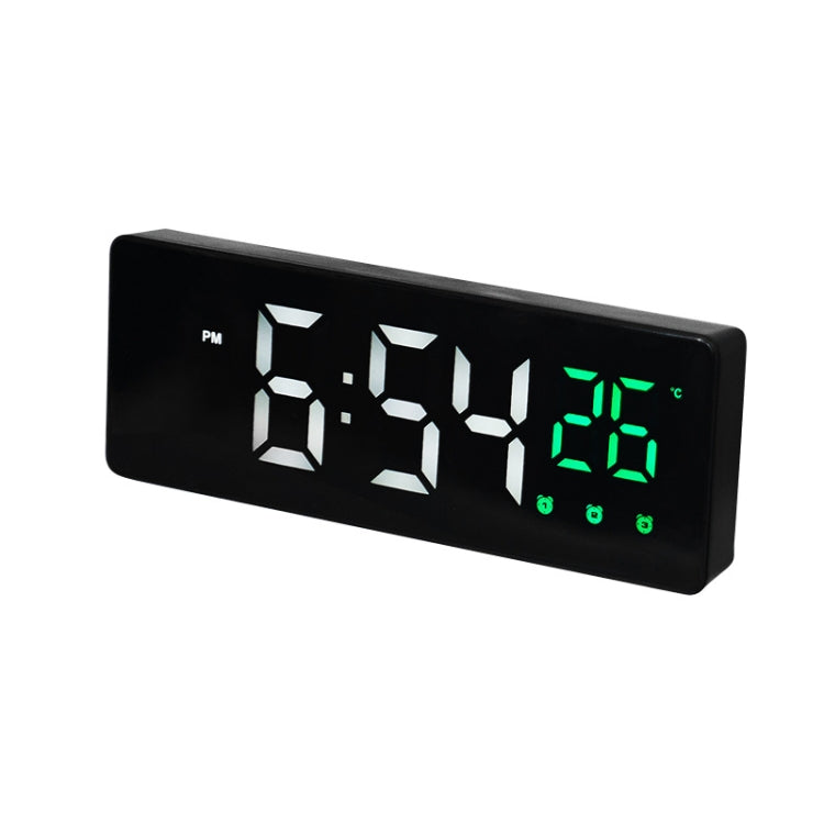 0715 LED ad attivazione vocale Muto Data Visualizzazione temperatura Orologio elettronico, Black Surface Blue Light, Black Surface Green Light, Black Surface Red Light, White Shell Blue Light, White Shell Green Light, White Shell Red Light             ...