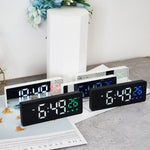0715 LED ad attivazione vocale Muto Data Visualizzazione temperatura Orologio elettronico, Black Surface Blue Light, Black Surface Green Light, Black Surface Red Light, White Shell Blue Light, White Shell Green Light, White Shell Red Light             ...