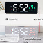 0715 LED ad attivazione vocale Muto Data Visualizzazione temperatura Orologio elettronico, Black Surface Blue Light, Black Surface Green Light, Black Surface Red Light, White Shell Blue Light, White Shell Green Light, White Shell Red Light             ...
