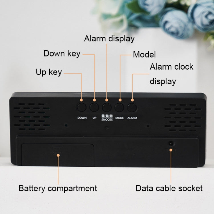 0715 LED ad attivazione vocale Muto Data Visualizzazione temperatura Orologio elettronico, Black Surface Blue Light, Black Surface Green Light, Black Surface Red Light, White Shell Blue Light, White Shell Green Light, White Shell Red Light             ...