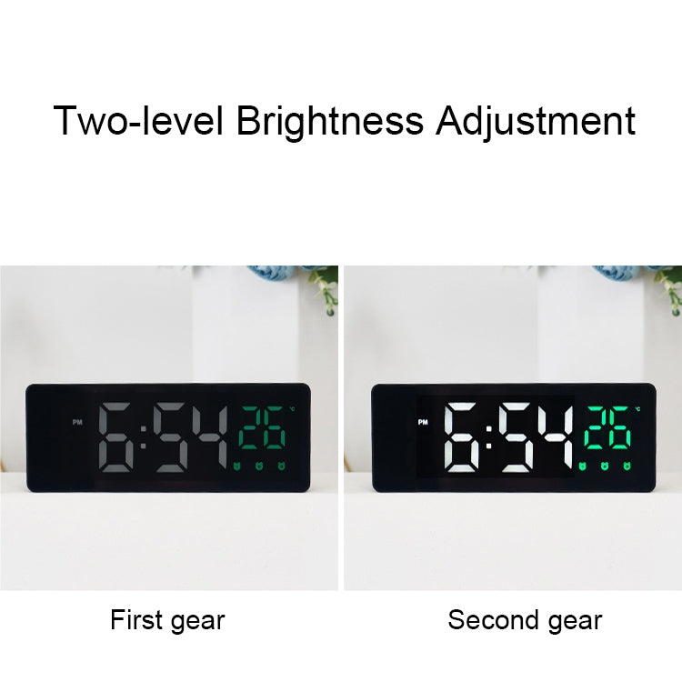 0715 LED ad attivazione vocale Muto Data Visualizzazione temperatura Orologio elettronico, Black Surface Blue Light, Black Surface Green Light, Black Surface Red Light, White Shell Blue Light, White Shell Green Light, White Shell Red Light             ...
