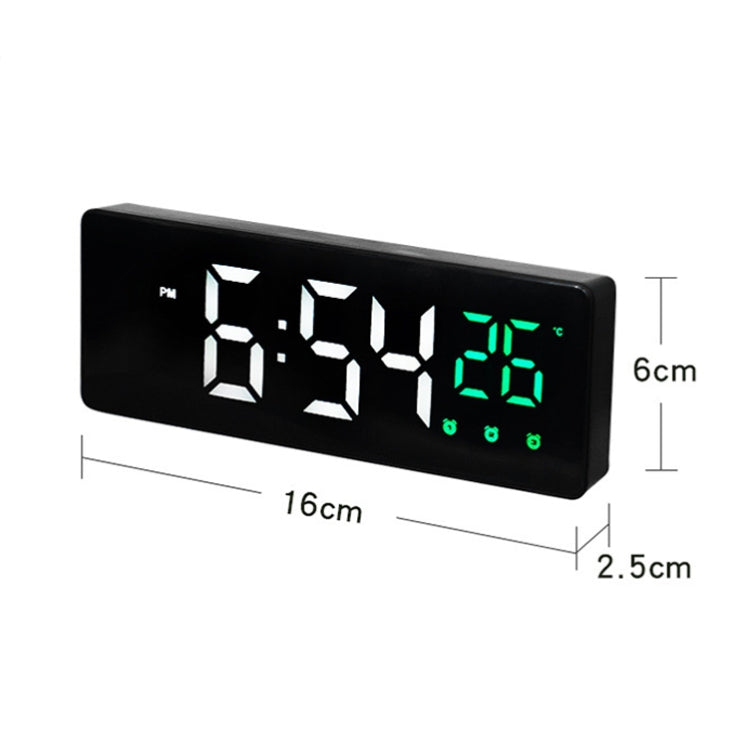 0715 LED ad attivazione vocale Muto Data Visualizzazione temperatura Orologio elettronico, Black Surface Blue Light, Black Surface Green Light, Black Surface Red Light, White Shell Blue Light, White Shell Green Light, White Shell Red Light             ...