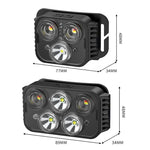 Ricarica USB in esecuzione forte faro calvo pesca campeggio luce impermeabile, stile:, 3 Light Head, 5 Light Head