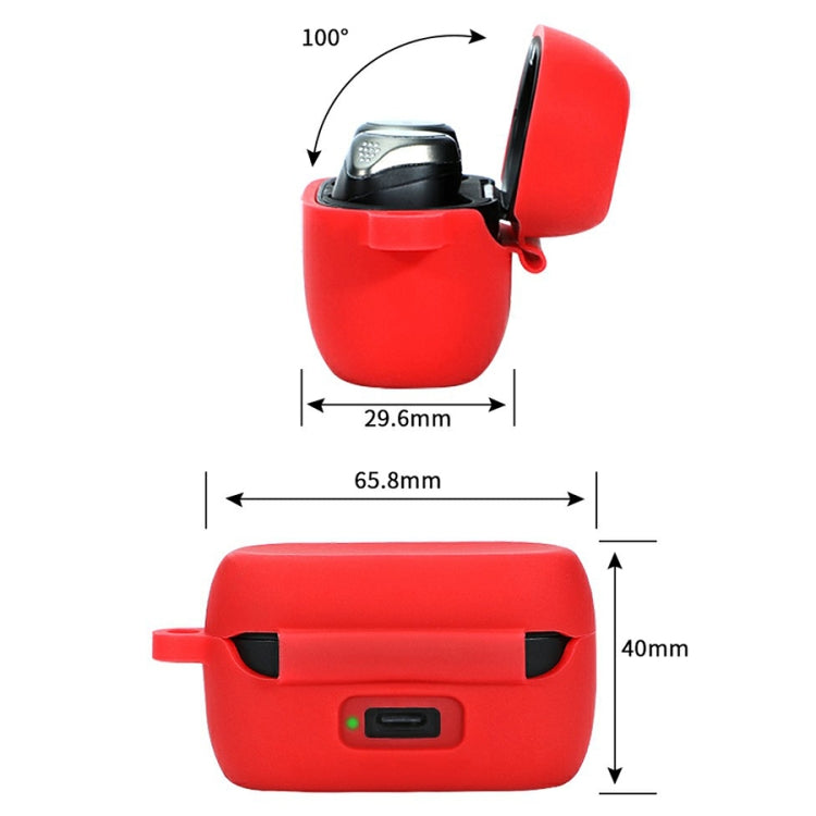 Per cuffie Bluetooth sportive Jabra Elite 75T Custodia morbida in silicone con ganci, Black, White, Pink, Red, Matcha Green, Wine Red, Yellow, Grass Green, Noon Blue
