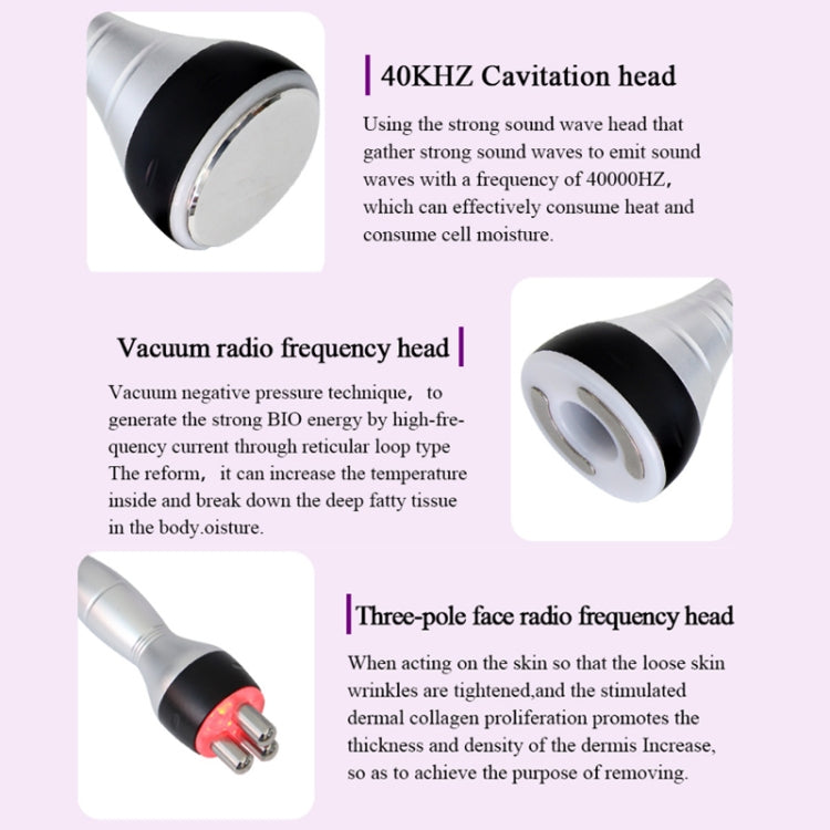 4 in 1 dispositivo di bellezza a radiofrequenza con dispositivo di sabbiatura ad ultrasuoni da 40K, US Plug, UK Plug, EU Plug, AU Plug