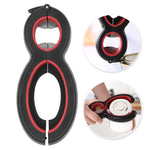 6 in 1 apriscatole semplice apribottiglie in plastica multifunzionale, 6 In 1 Black Red