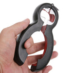6 in 1 apriscatole semplice apribottiglie in plastica multifunzionale, 6 In 1 Black Red