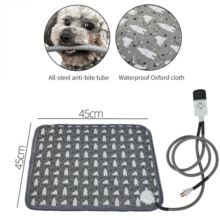 CW45 45x45cm Cuscino riscaldante per animali domestici con regolazione della temperatura multilivello, specifiche:, US Plug, UK Plug, EU Plug