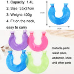 Borsa per acqua calda a prova di esplosione a prova di esplosione della spalla e del collo della compressa calda del PVC a forma di U, Blue + Gray Crystal, Blue + Navy Crystal, Blue + Green Snowflake Knitted, Blue + Gray Knitted, Blue + Cyan Knitted   ...