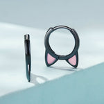 Orecchini Cat Ears Claws Orecchini in oro nero placcato argento 925, SCE1515, SCE1516