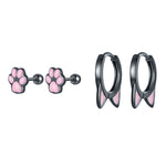 Orecchini Cat Ears Claws Orecchini in oro nero placcato argento 925, SCE1515, SCE1516