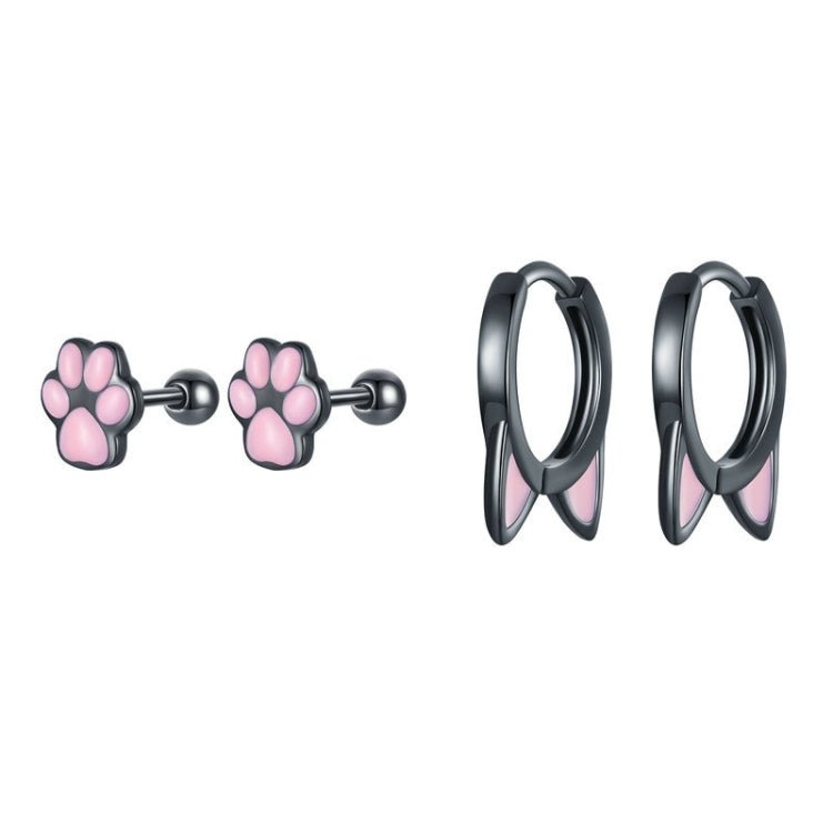 Orecchini Cat Ears Claws Orecchini in oro nero placcato argento 925, SCE1515, SCE1516