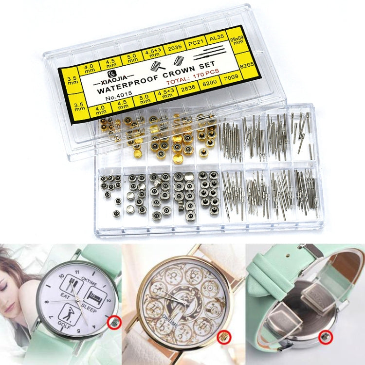 170 PZ / Scatola C012 Accessori per orologi Corona epossidica per orologi Parti per la riparazione della corona e dello stelo, 170 PCS / Box C012