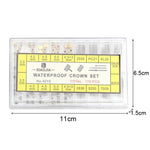 170 PZ / Scatola C012 Accessori per orologi Corona epossidica per orologi Parti per la riparazione della corona e dello stelo, 170 PCS / Box C012