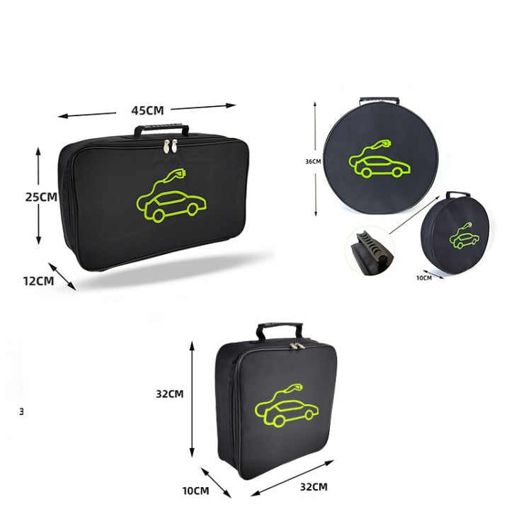 Custodia per cavo di ricarica per auto Borsa per il trasporto per spine di ricarica per veicoli elettrici,Spec:, Round Without Logo, Round  With Logo, Square Without Logo, Square With Logo, Large With Logo, Large Without Logo