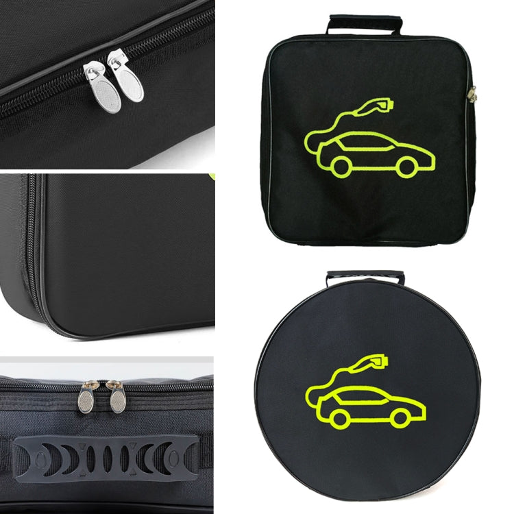 Custodia per cavo di ricarica per auto Borsa per il trasporto per spine di ricarica per veicoli elettrici,Spec:, Round Without Logo, Round  With Logo, Square Without Logo, Square With Logo, Large With Logo, Large Without Logo