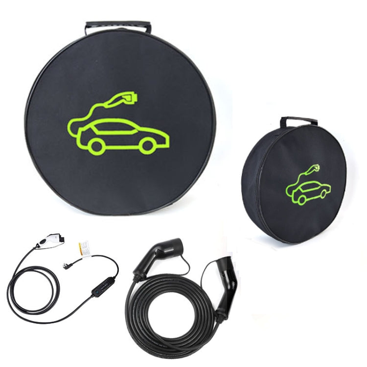 Custodia per cavo di ricarica per auto Borsa per il trasporto per spine di ricarica per veicoli elettrici,Spec:, Round Without Logo, Round  With Logo, Square Without Logo, Square With Logo, Large With Logo, Large Without Logo