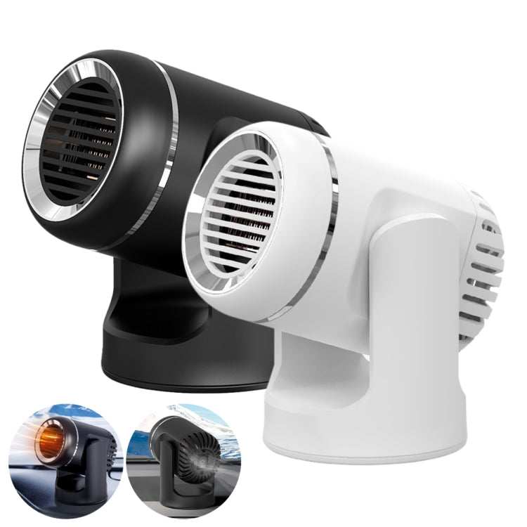 Riscaldamento e raffreddamento per auto 12V 130W Riscaldatore antiappannamento e sbrinamento in vetro con ventola a doppio uso, Black, White