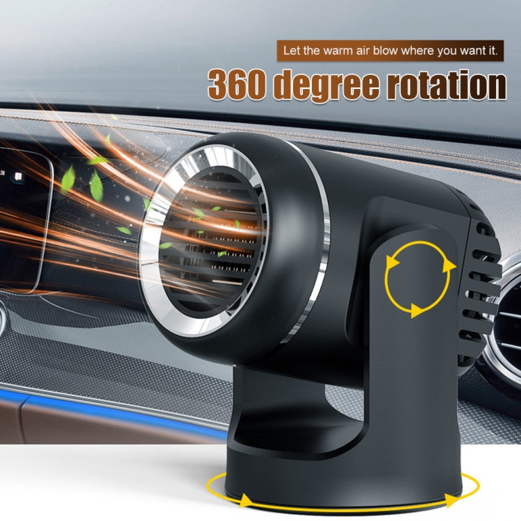 Riscaldamento e raffreddamento per auto 12V 130W Riscaldatore antiappannamento e sbrinamento in vetro con ventola a doppio uso, Black, White