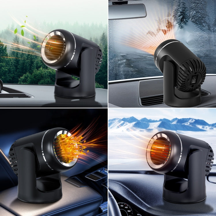 Riscaldamento e raffreddamento per auto 12V 130W Riscaldatore antiappannamento e sbrinamento in vetro con ventola a doppio uso, Black, White