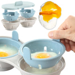 Scatola per uova al vapore a due scomparti Stampo per uova al vapore per microonde, Egg Plate (Blue), Egg Plate (Orange)