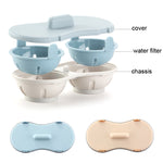 Scatola per uova al vapore a due scomparti Stampo per uova al vapore per microonde, Egg Plate (Blue), Egg Plate (Orange)